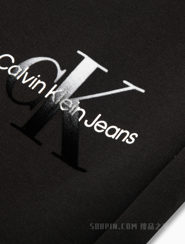 Calvin Klein 22秋冬新款女士时尚交叠印花开衩直筒针织休闲裤J219936