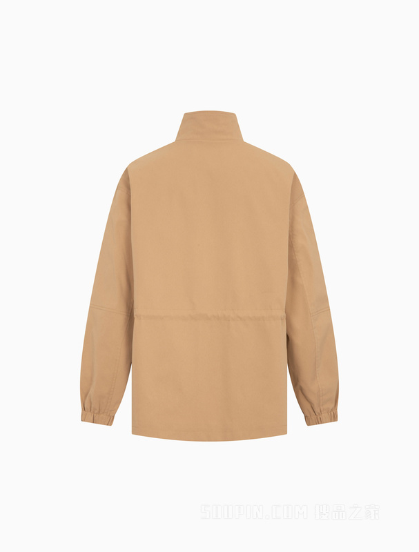 Calvin Klein 22秋冬新款女士休闲拉链立领字母胶印单夹克外套J219966