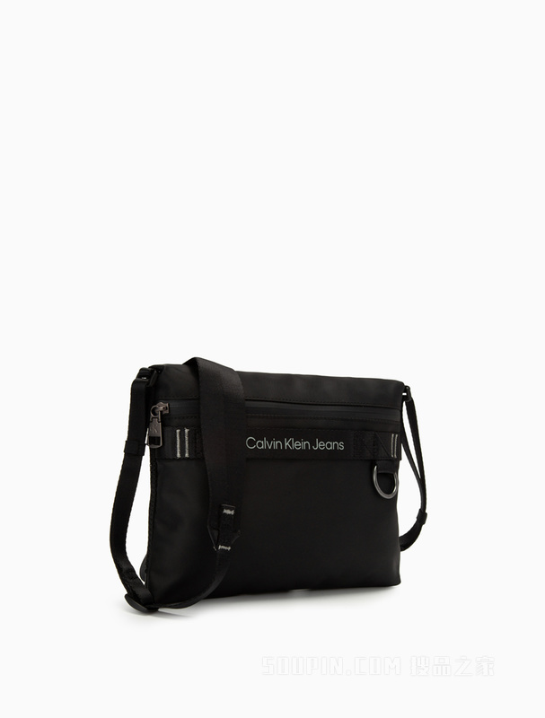 Calvin Klein 22秋冬新款男士简约LOGO织带可调节肩带拉链斜挎包HH3543