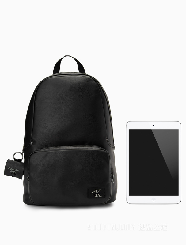 Calvin Klein 22秋冬新款男士时尚校园风LOGO贴片拉链圆形双肩包HH3527