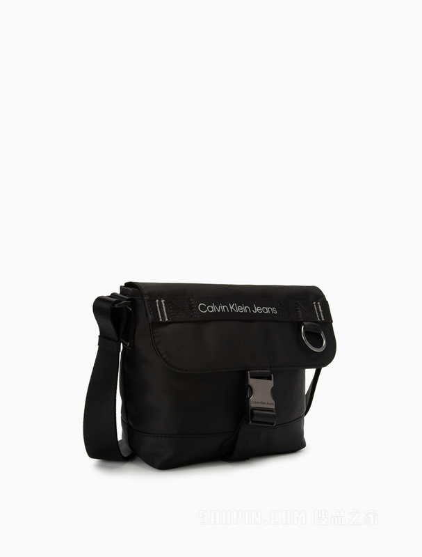 Calvin Klein 22秋冬新款男士插扣翻盖织带LOGO时尚斜挎邮差包HH3541