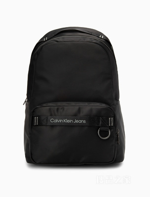 Calvin Klein 22秋冬新款男士校园风LOGO织带大容量拉链双肩包HH3539