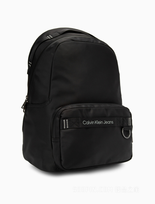 Calvin Klein 22秋冬新款男士校园风LOGO织带大容量拉链双肩包HH3539
