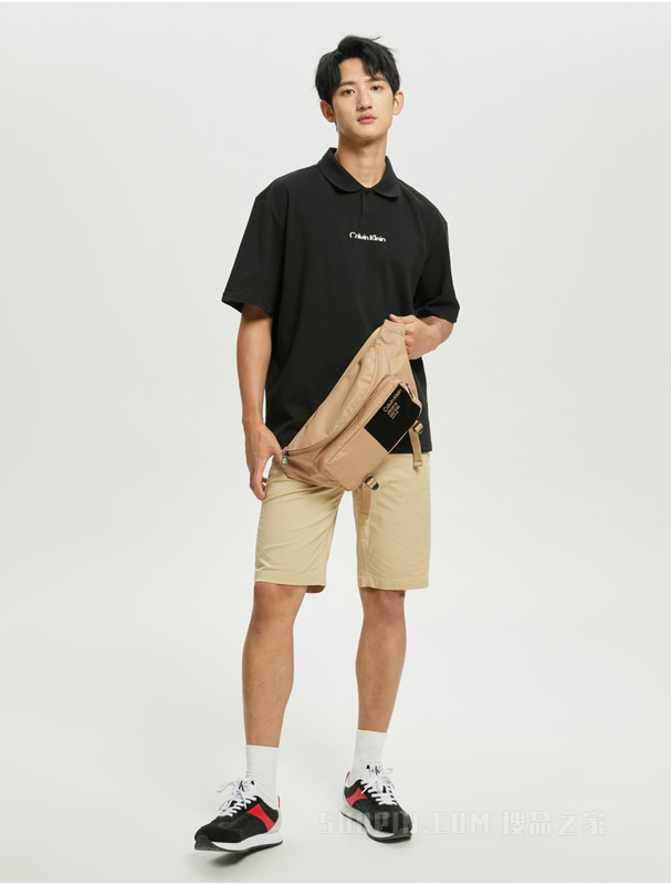 Calvin Klein 22秋冬新款男士时尚植绒LOGO可调节插扣经典腰包HH3507