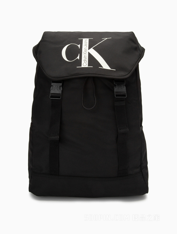 Calvin Klein 22秋冬男士插扣翻盖抽绳束口撞色LOGO大容量双肩包HH3501