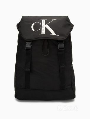 Calvin Klein 22秋冬男士插扣翻盖抽绳束口撞色LOGO大容量双肩包HH3501