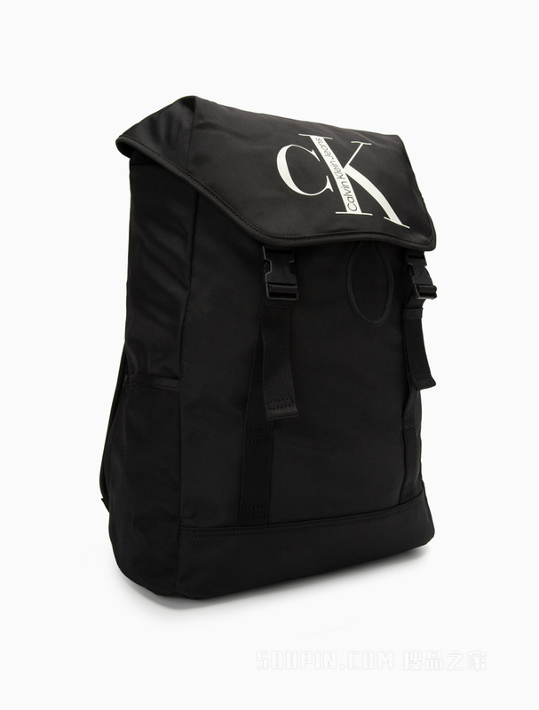 Calvin Klein 22秋冬男士插扣翻盖抽绳束口撞色LOGO大容量双肩包HH3501