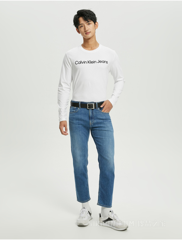 Calvin Klein 22秋冬男士时尚双面用荔枝纹LOGO针扣式牛皮皮带HC1904