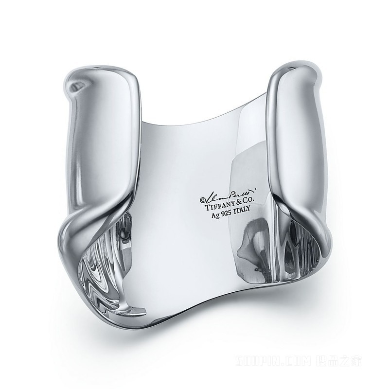 Elsa Peretti® 系列纯银中号 Bone Cuff，宽 61 毫米