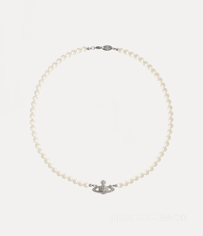 Man. Mini Bas Relief Pearl Necklace