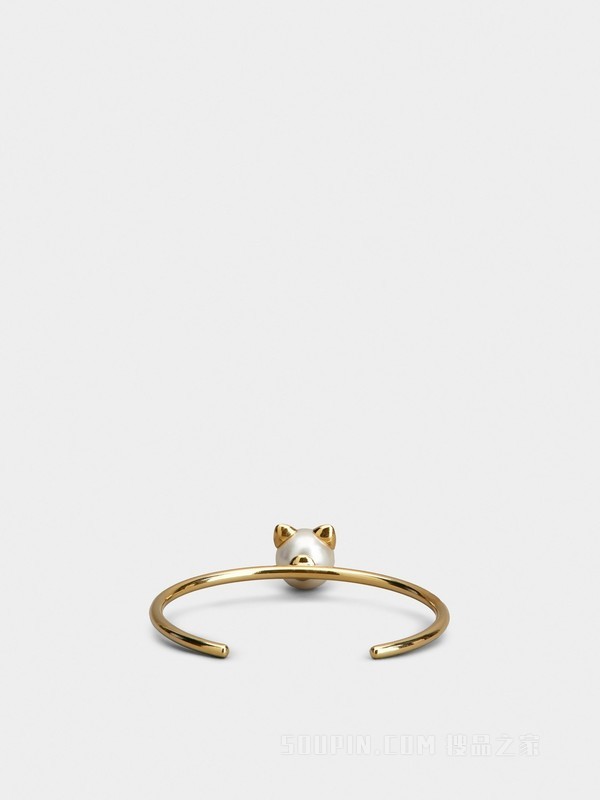 Pearl Cat金属项链 金色