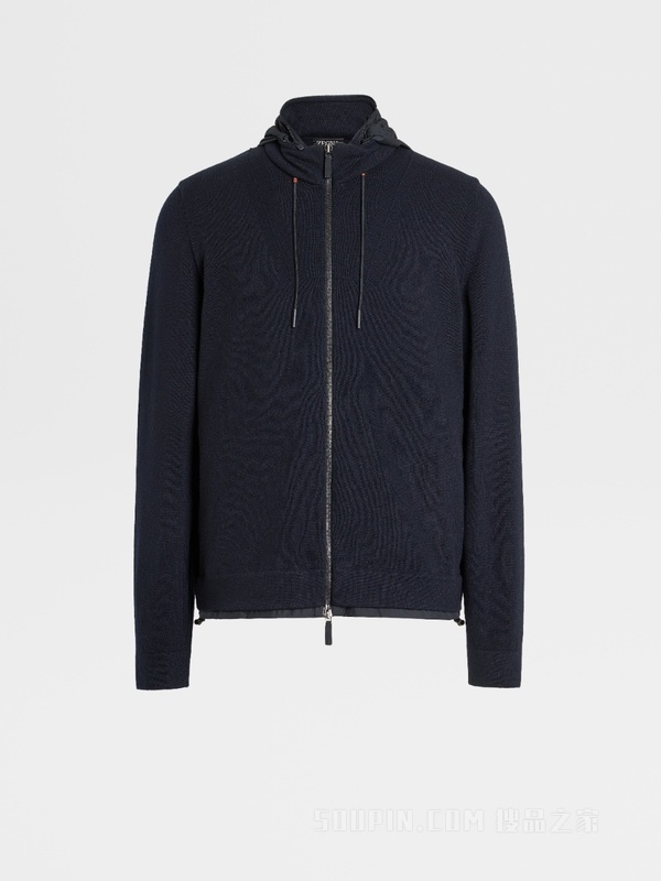 海军蓝 Oasi Cashmere 全拉链毛衣