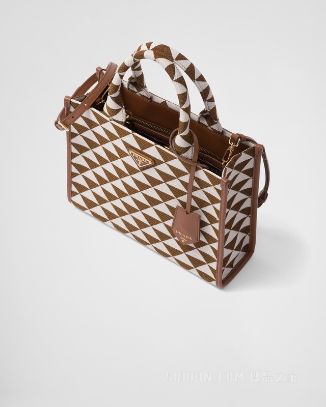 Prada Symbole 刺绣织物小号托特包