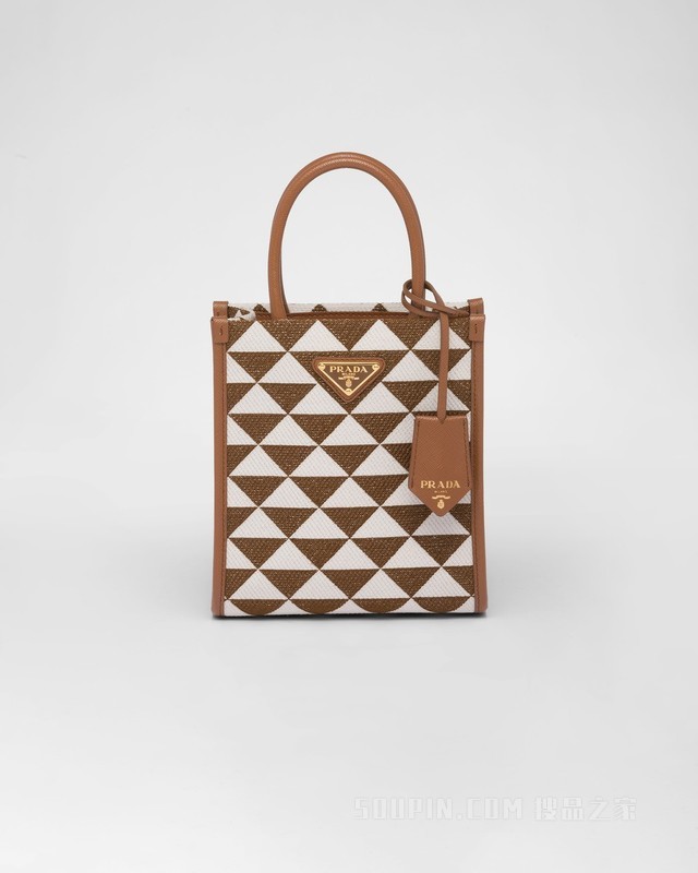 Prada Symbole 刺绣织物迷你托特包
