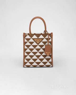 Prada Symbole 刺绣织物迷你托特包