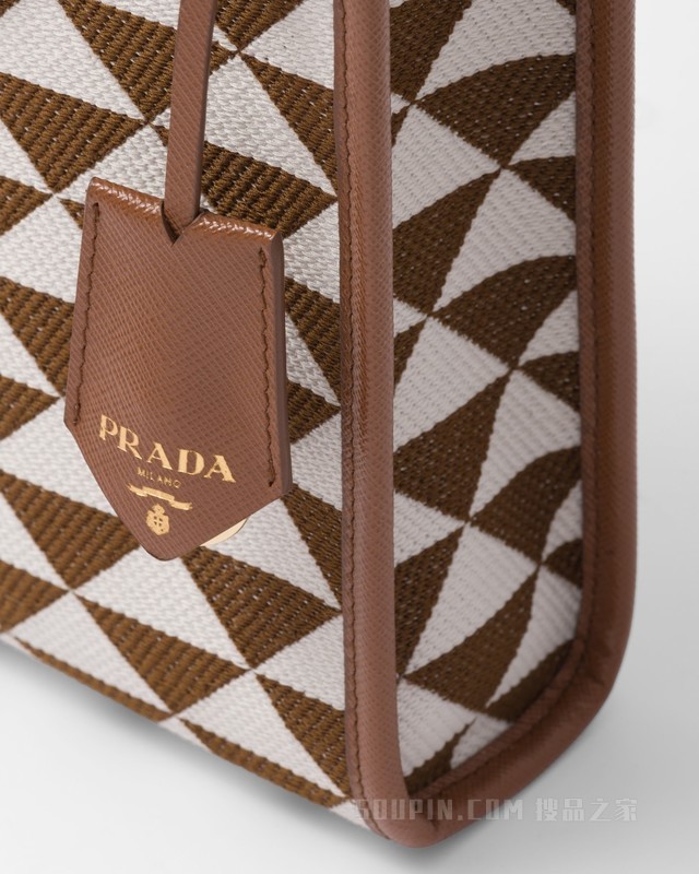 Prada Symbole 刺绣织物迷你托特包