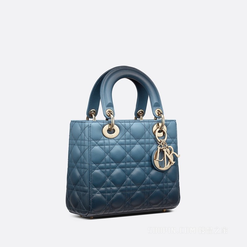 DIOR/迪奥】小号Lady Dior My ABCDior 手袋靛蓝色羊皮革藤格纹 DIOR/迪奥】小号Lady Dior My ABCDior 手袋靛蓝色羊皮革藤格纹