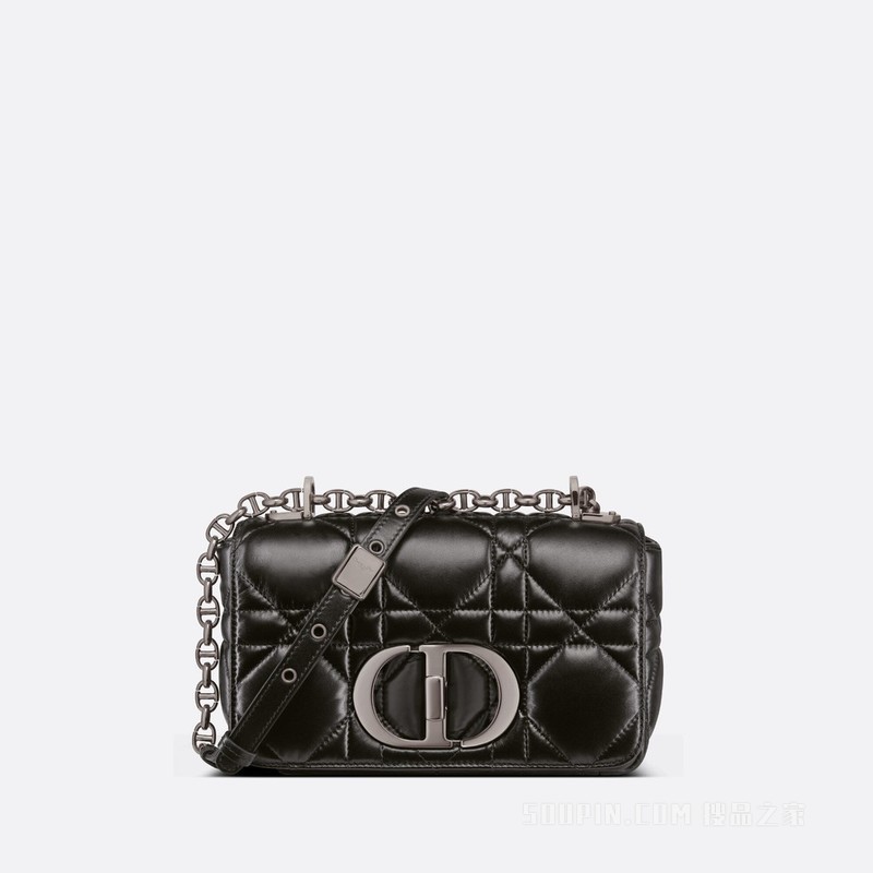 小号 Dior Caro 手袋 黑色牛皮革绗缝超大藤格纹