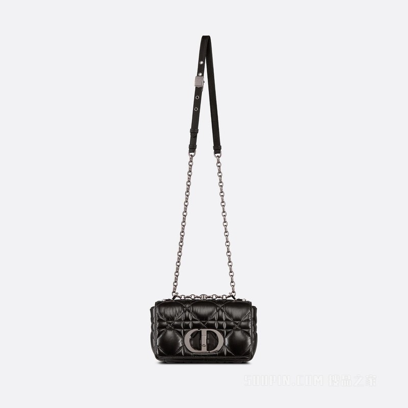 小号 Dior Caro 手袋 黑色牛皮革绗缝超大藤格纹