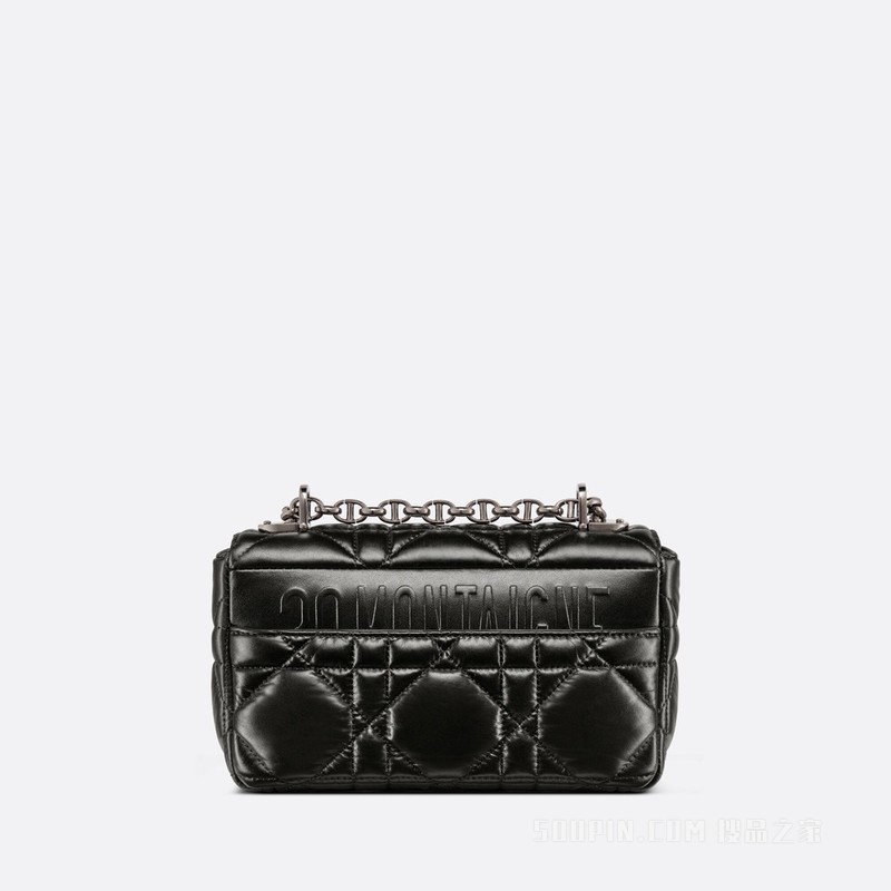 小号 Dior Caro 手袋 黑色牛皮革绗缝超大藤格纹