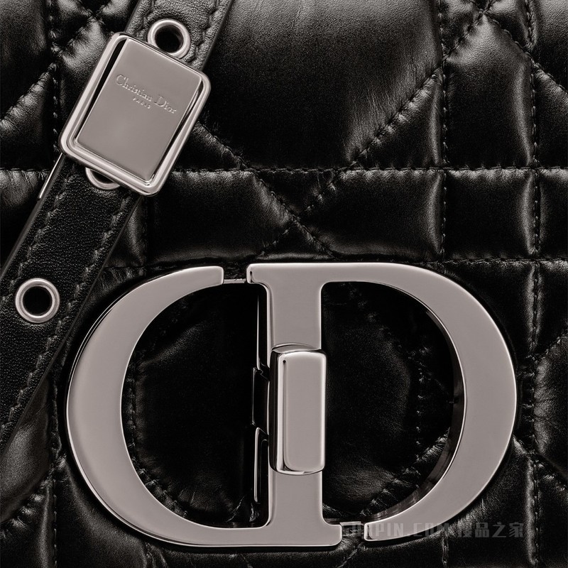 小号 Dior Caro 手袋 黑色牛皮革绗缝超大藤格纹