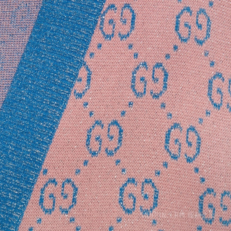 GG棉质提花开衫 粉色和蓝绿色