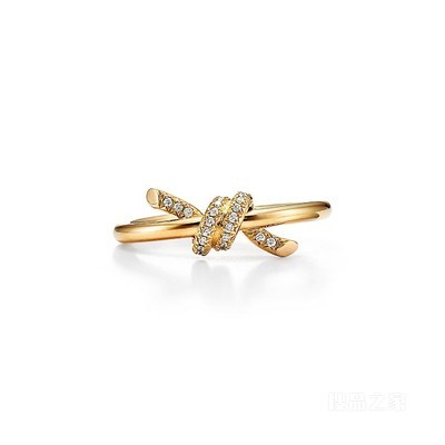 Tiffany Knot 系列 18K 黄金镶钻戒指