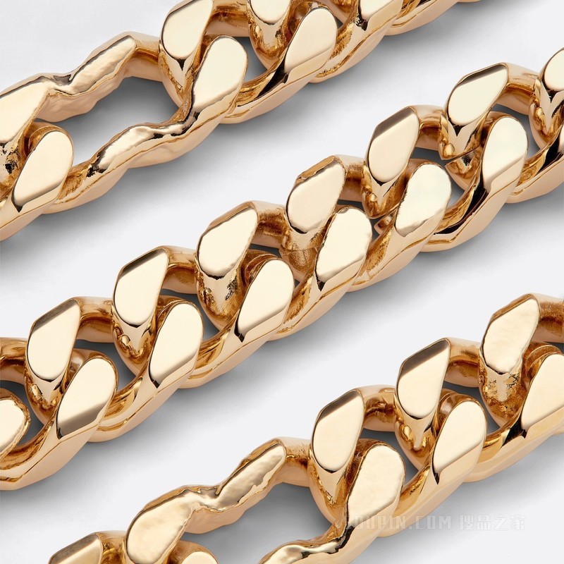 CACTUS JACK DIOR 链环项链 金色饰面黄铜, 橙色石饰和白色珍珠母贝装饰