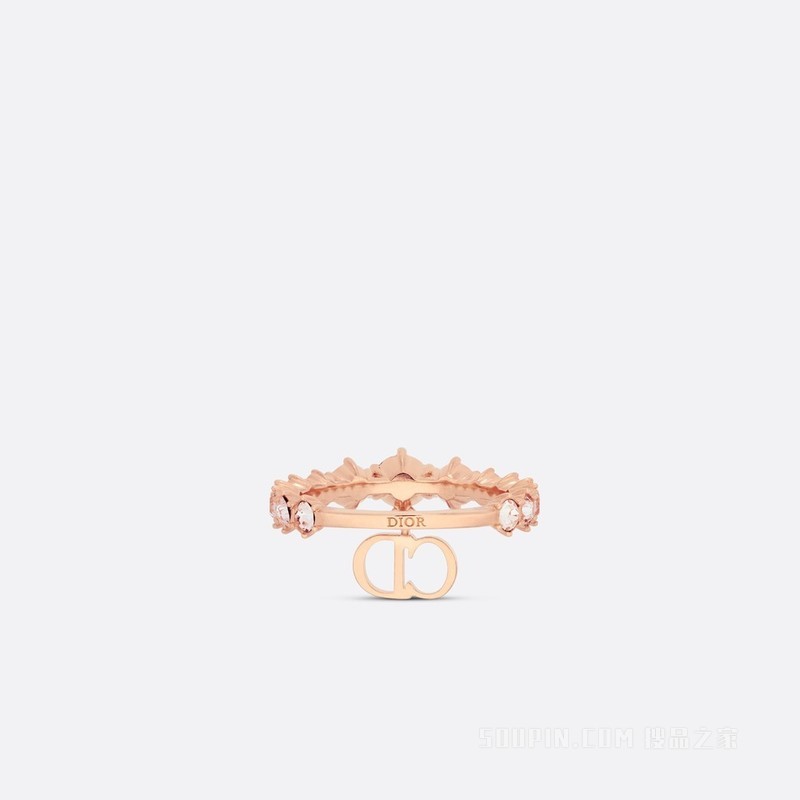 Clair D Lune 戒指 粉色饰面金属和粉色仿水晶装饰