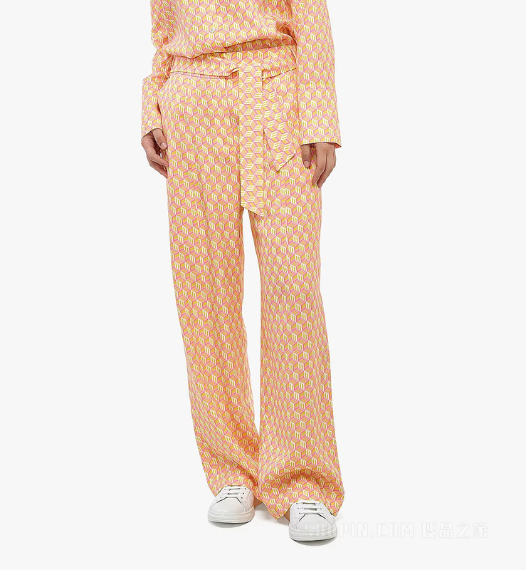 女士Cubic Monogram印花阔腿裤