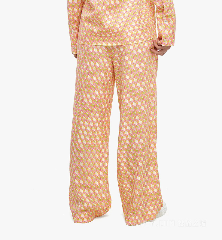 女士Cubic Monogram印花阔腿裤
