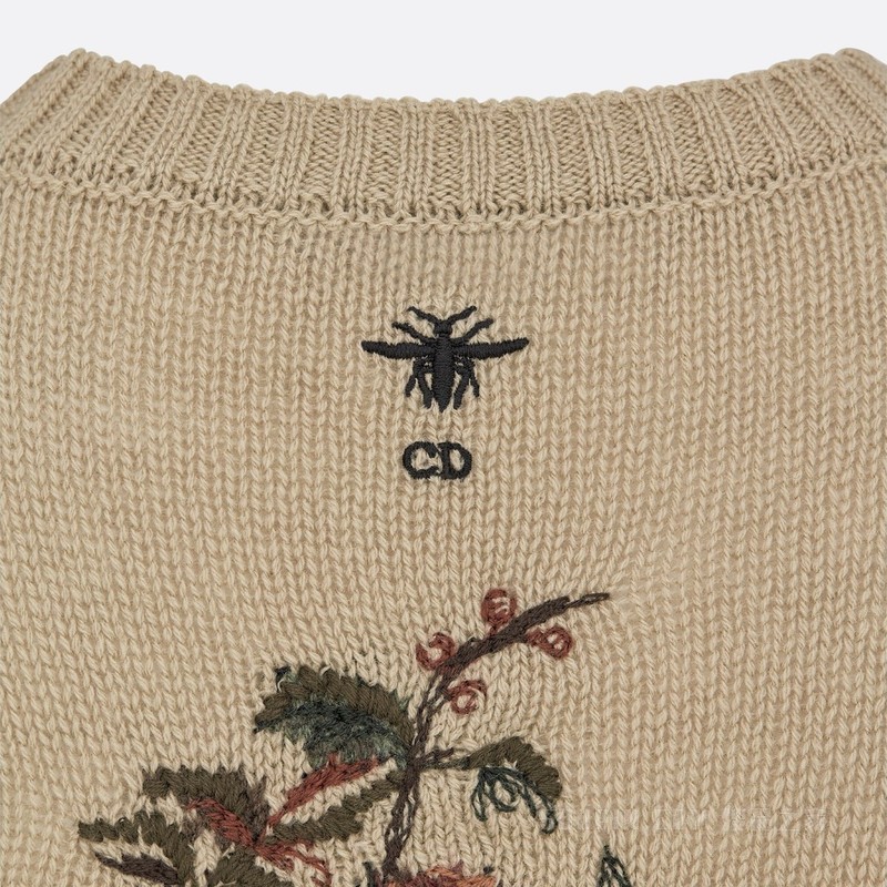 短袖针织衫 米白色山羊绒多色 Dior Jardin d'Hiver 图案