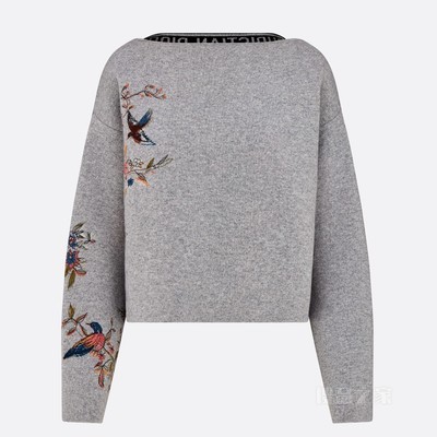 Dior Chez Moi 针织衫 灰色山羊绒混纺针织科技面料多色 Dior Jardin d'Hiver 图案