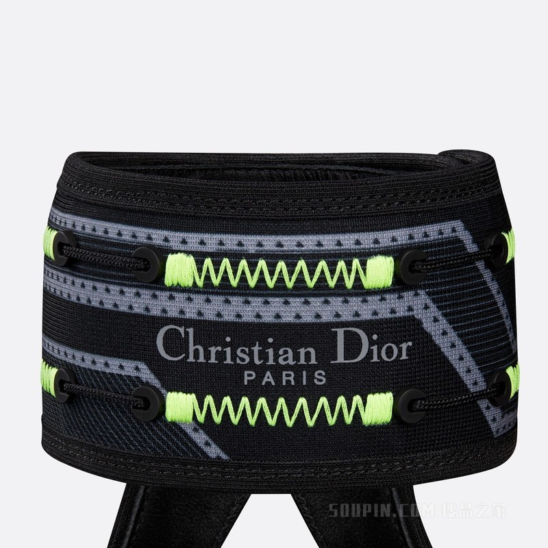 Dior 62-22 高跟鞋 黑色漆皮牛皮革和科技面料