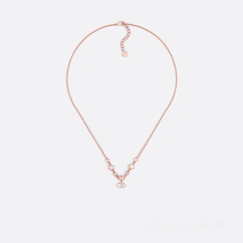 Clair D Lune 项链 粉色饰面金属和粉色仿水晶装饰