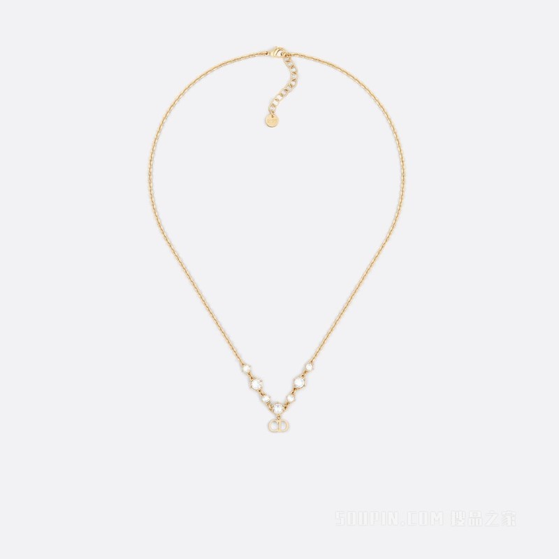 Clair D Lune 项链 金色饰面金属和银色调仿水晶装饰