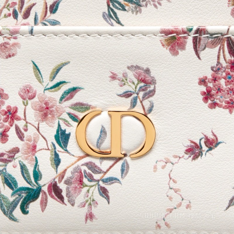 Dior Caro 五格卡夹 奶白色牛皮革多色 Dior Jardin d'Hiver 印花