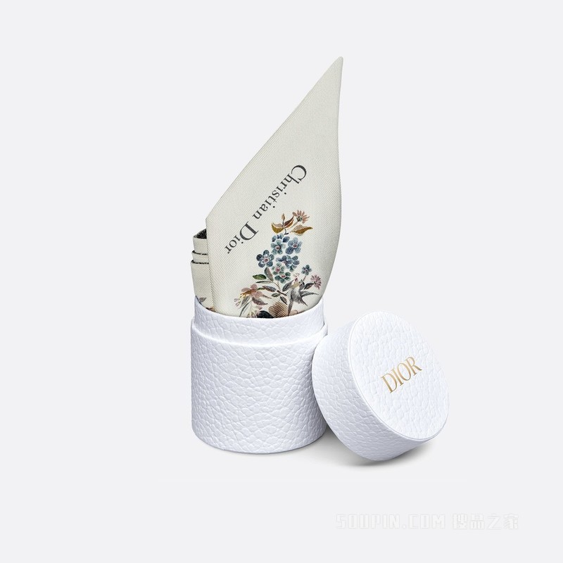 Mitzah 丝巾 白色桑蚕丝斜纹面料多色 Dior Jardin d'Hiver 印花