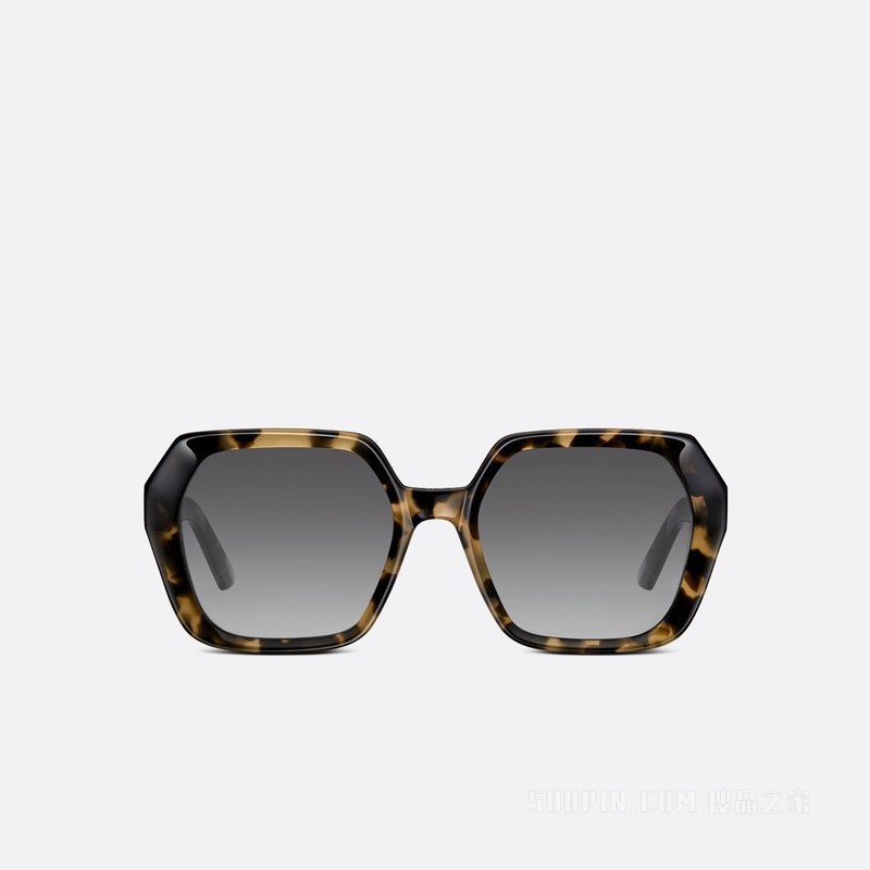 DiorMidnight S2F 太阳眼镜 米色玳瑁效果方形镜框