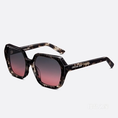 DiorMidnight S2F 太阳眼镜 灰色玳瑁效果方形镜框
