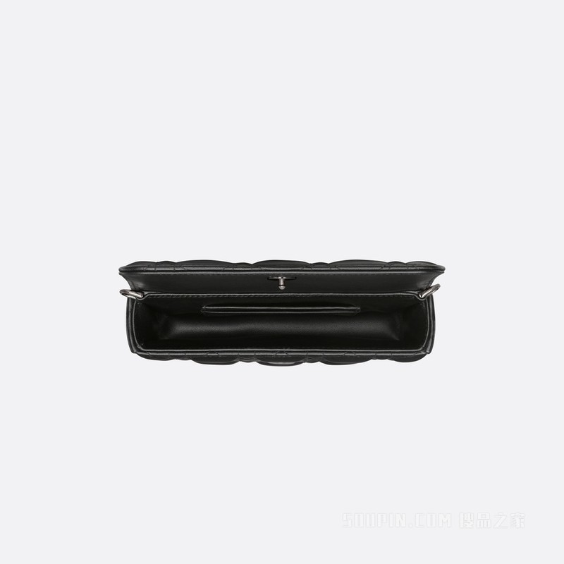 Lady Dior 手机袋 黑色羊皮革藤格纹