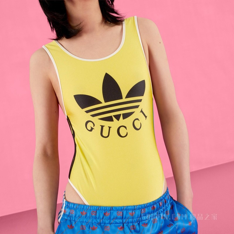 adidas x Gucci联名系列泳装式连体衣 黄色