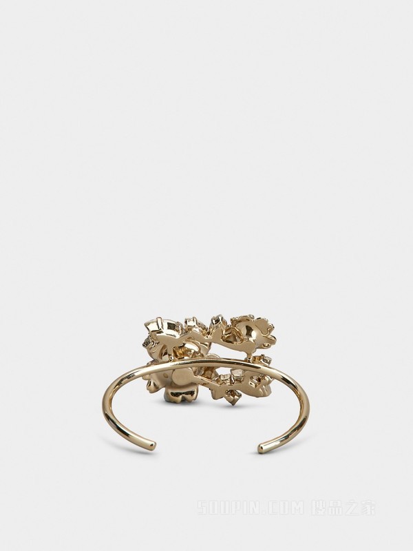 RV Bouquet Strass珍珠钻扣金属手镯 金色