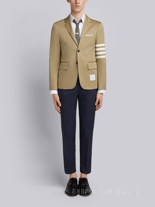 经典 四条纹棉质西服外套