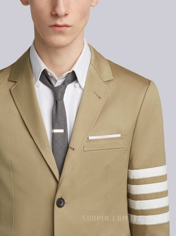 经典 四条纹棉质西服外套