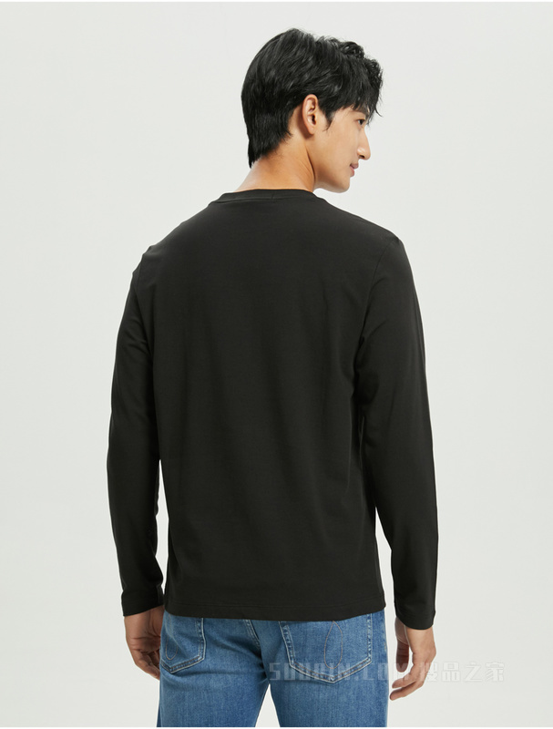Calvin Klein 22秋冬新款男士休闲舒适撞色LOGO打底长袖T恤J322371