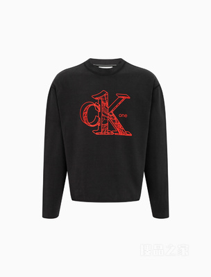 Calvin Klein 22春夏新款男女情侣中性经典LOGO纯棉套头卫衣J400160