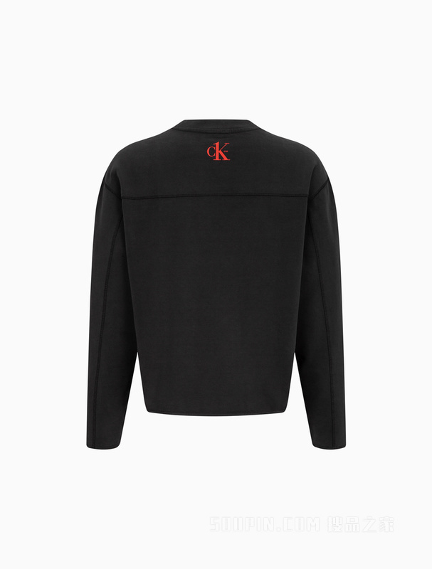 Calvin Klein 22春夏新款男女情侣中性经典LOGO纯棉套头卫衣J400160
