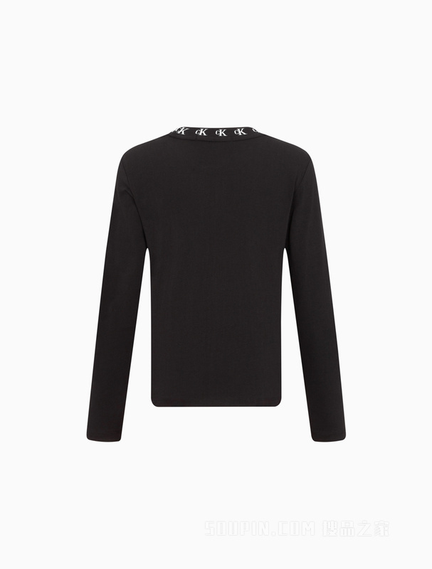 Calvin Klein 22秋冬新款女士时尚循环LOGO提花纯棉透气长袖T恤J220881