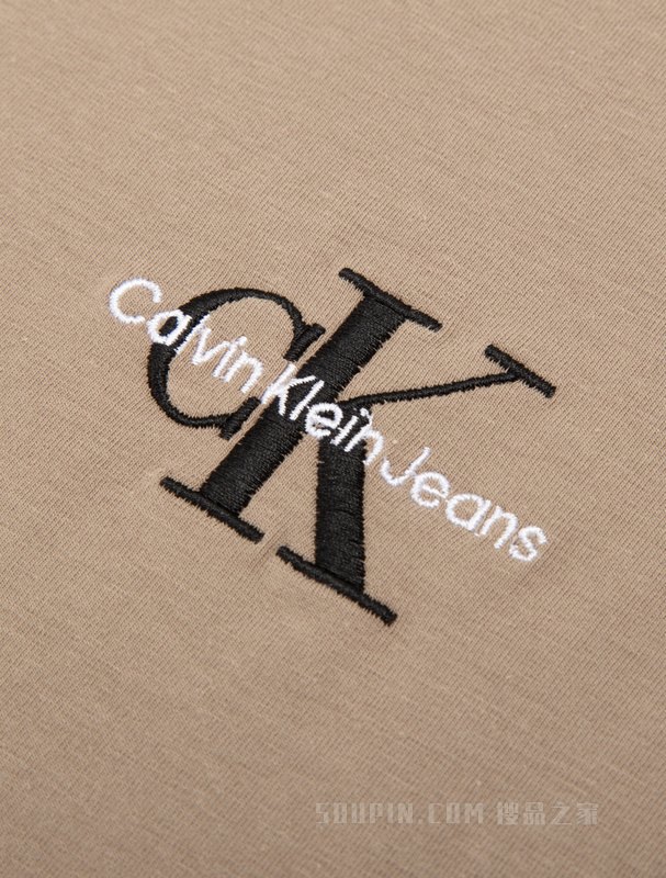 Calvin Klein 22秋冬女士时尚交叠刺绣LOGO圆领舒适透气短袖T恤J218883